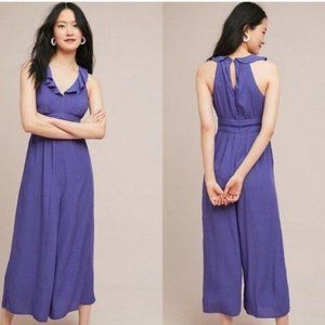 Anthropologie Maeve Justine Syros Blue Jumpsuit 10 with pockets